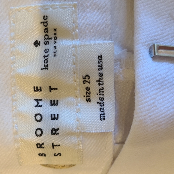 Kate Spade NWOT Broome Street fresh white denim wide leg pants/culottes - Picture 11 of 14